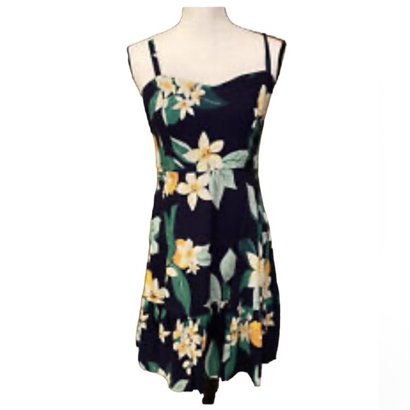 Old navy women’s orange blossom fit & flare tiered cami dress size large. - Picture 1 of 10